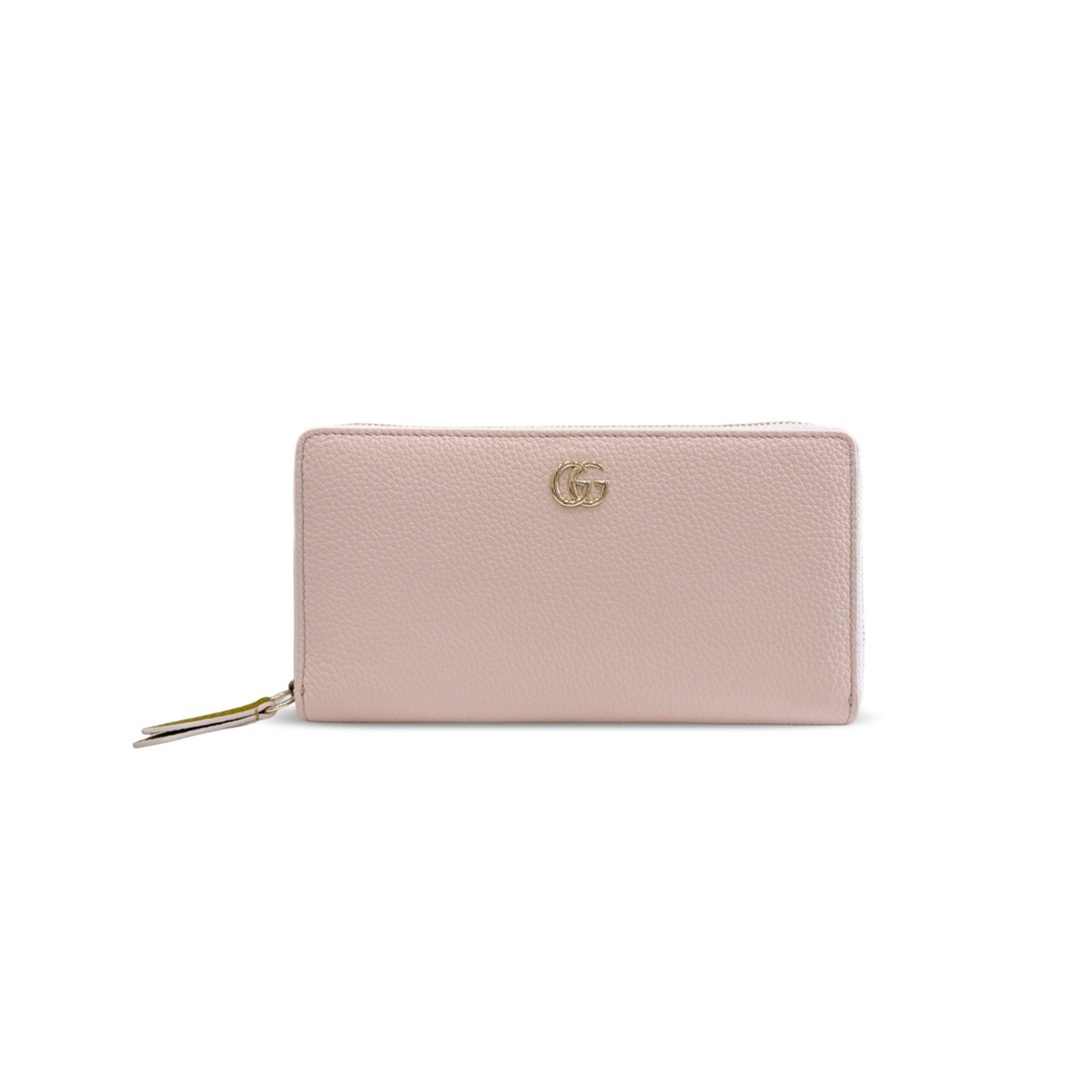 GUCCI BI-COLOR GG MARMONT ZIP AROUND WALLET 456117 (19*10.5*2cm)